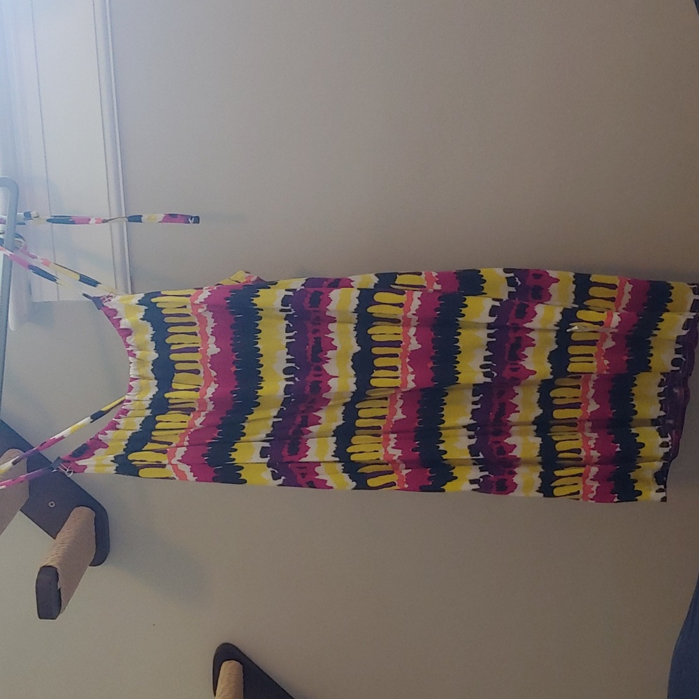 Multicolored adjustable flowy tank top